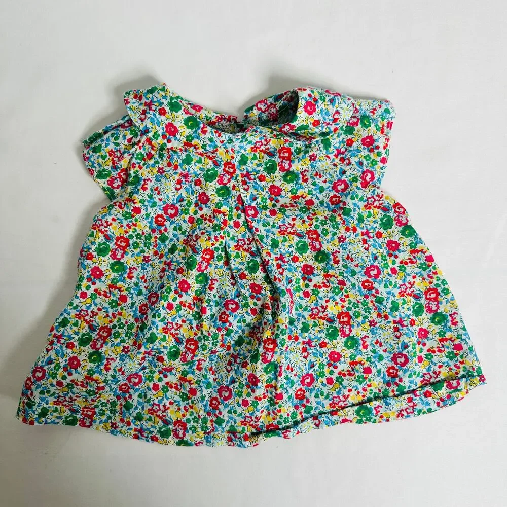 Vintage Bella Bliss Floral Button Down Scoop Back Dress Sz 3 mo